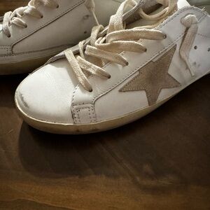 Golden Goose Cream and Gold Women's Sneakers